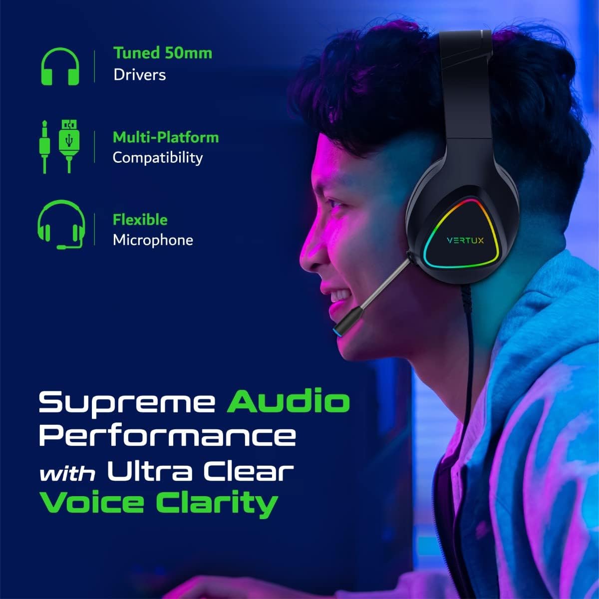 Vertu 4 In 1 Gaming Starter Kit, Rainbow Backlit Wired Gaming Keyboard & Mouse Combo, RGB Foldable Gaming Mouse Pad, Pro Gaming Over Ear Headset | Vertux kit Vertu 4 In 1 Gaming Starter Kit, Rainbow Backlit Wired Gaming Keyboard & Mouse Combo, RGB Foldable Gaming Mouse Pad, Pro Gaming Over Ear Headset | Vertux kit